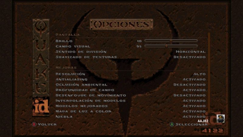 Opciones graficas de Quake Remastered