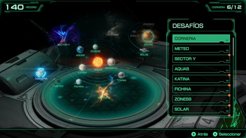 Modo desafío de Star Fox Switch 2 con rutas y planetas del sistema Lylat
